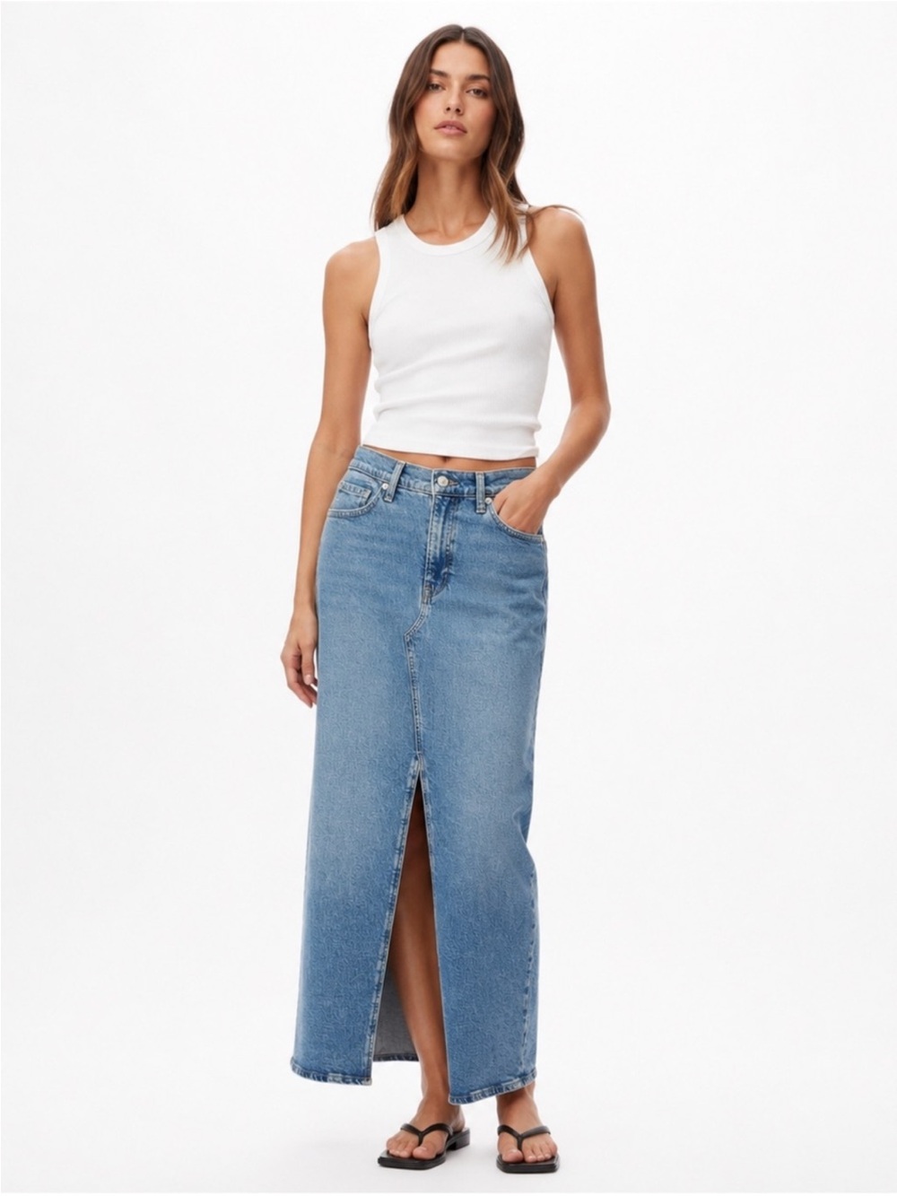 GAP Blue Denim Cotton Maxi Skirt 8/29